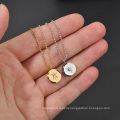 Fashion diamond round stainless steel gold star pendant necklace female clavicle chain